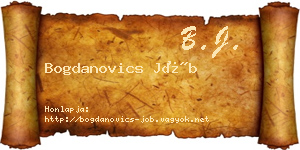 Bogdanovics Jób névjegykártya